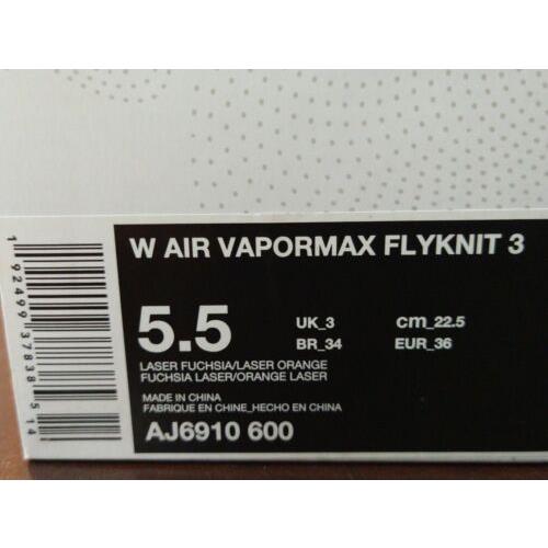 Nike shoes Air Vapormax Flyknit - Laser Fuchsia / Laser Orange 8