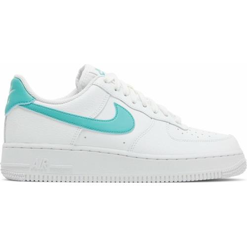 Nike Air Force 1 `07 Triple `white Washed Teal` Leather Women s Size 8 Shoes