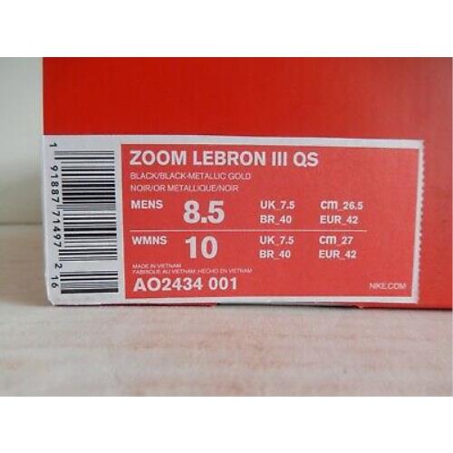nike zoom lebron 3 metallic gold