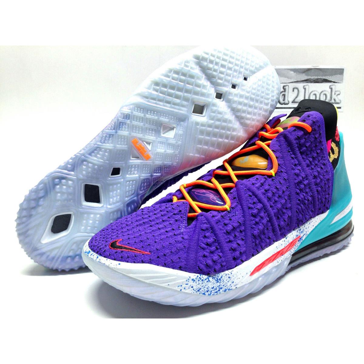 Nike Lebron Xviii 18 Psychic Purple/multi-color Size Men`s 18 DM2813-500 - Purple