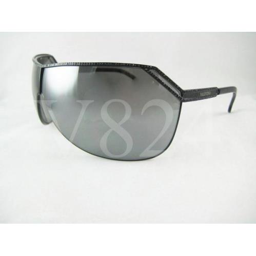 Valentino V 5550 Sunglass Black Silver Mirror V5550 006