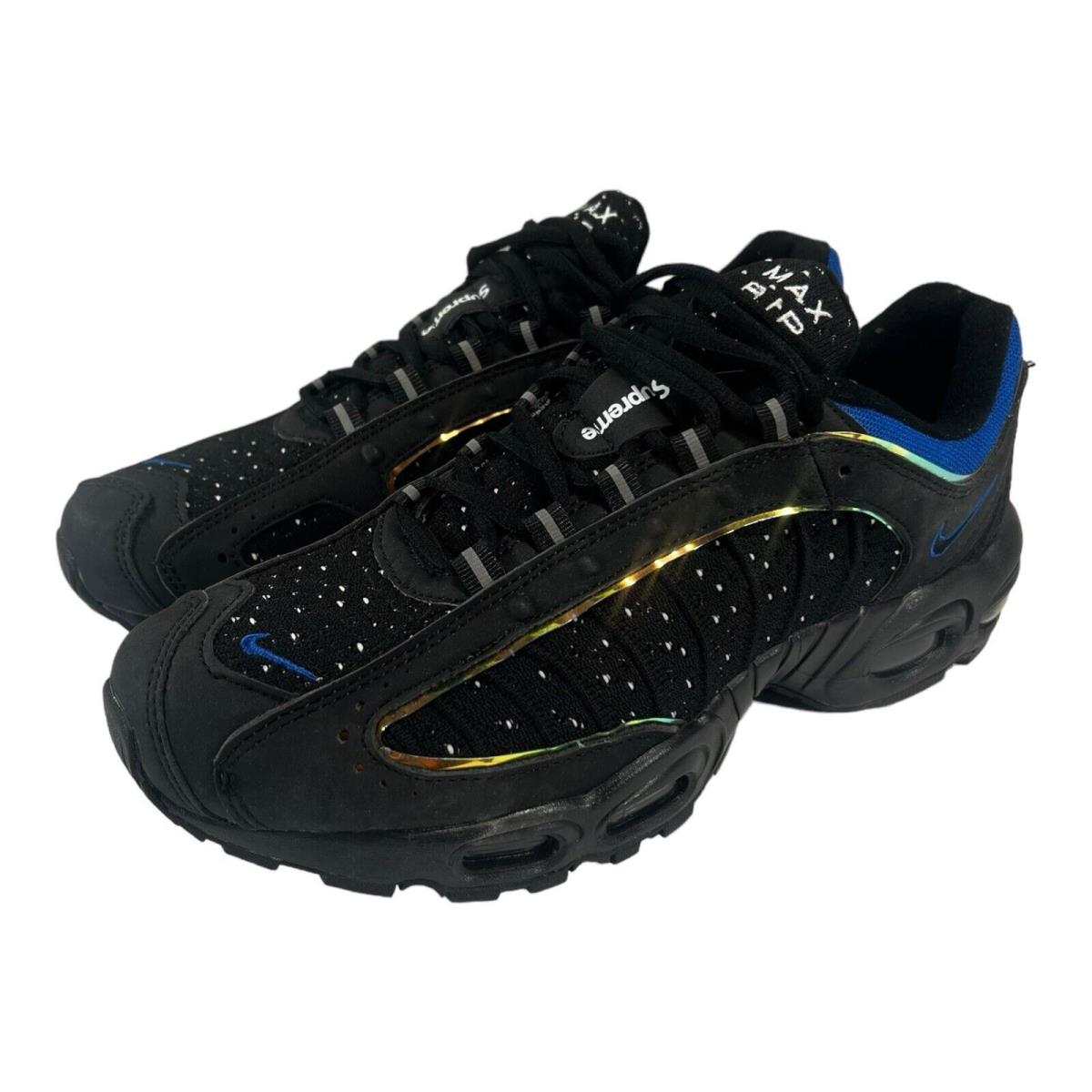 Size 10 Nike Air Max Tailwind 4 x Supreme Black Cobalt 2019 DS - Black