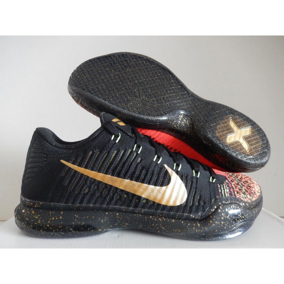 Nike Kobe X 10 Elite Low Xmas Christmas Black-gold-crimson SZ 9.5 802560-076 | 820652772472 - Nike shoes Kobe Elite - Black |