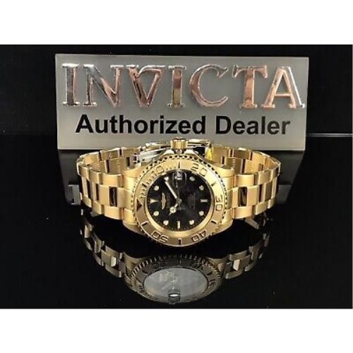 Invicta Men 40mm Coin Edge Pro Diver Automatic Gold Tone Shark Gray Dial Watch