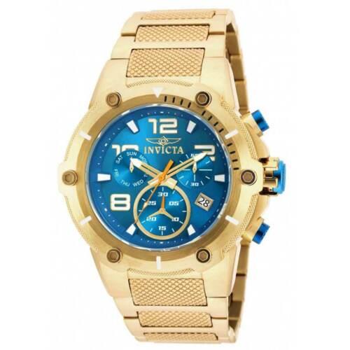 Invicta Men`s Watch Speedway Quartz Chronograph Blue Dial Steel Bracelet 19532