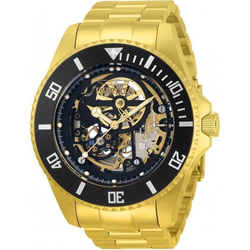 Invicta Pro Diver Automatic Black Dial Stainless Steel Men`s Golden Watch 33797