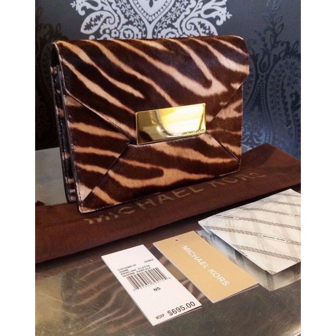 Michael Kors Runway Collection Quinn Haircalf Envelope Clutch