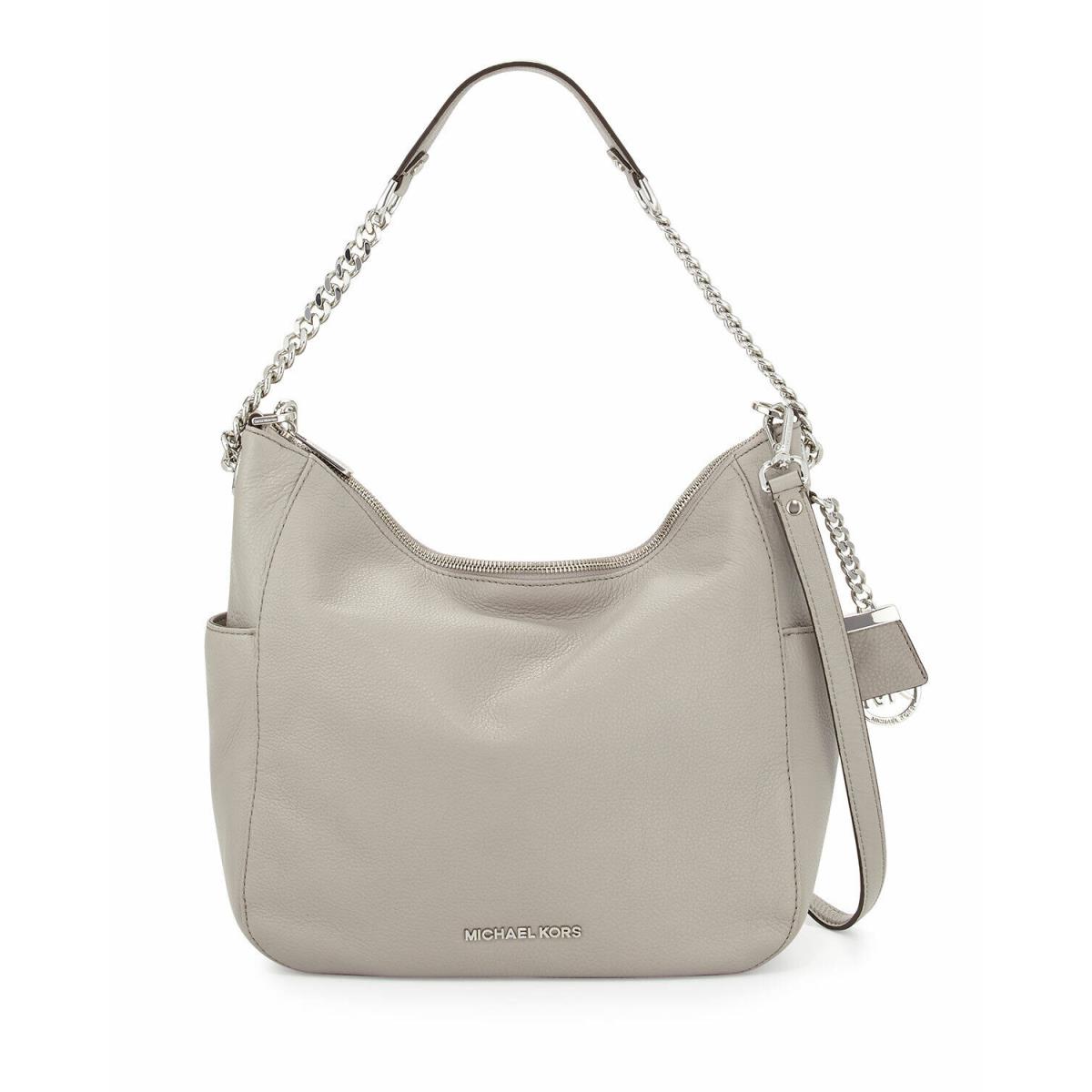 Michael Kors Chandler Large Convertible Leather Shoulder Handbag-pearl Grey - Exterior: Pearl Grey