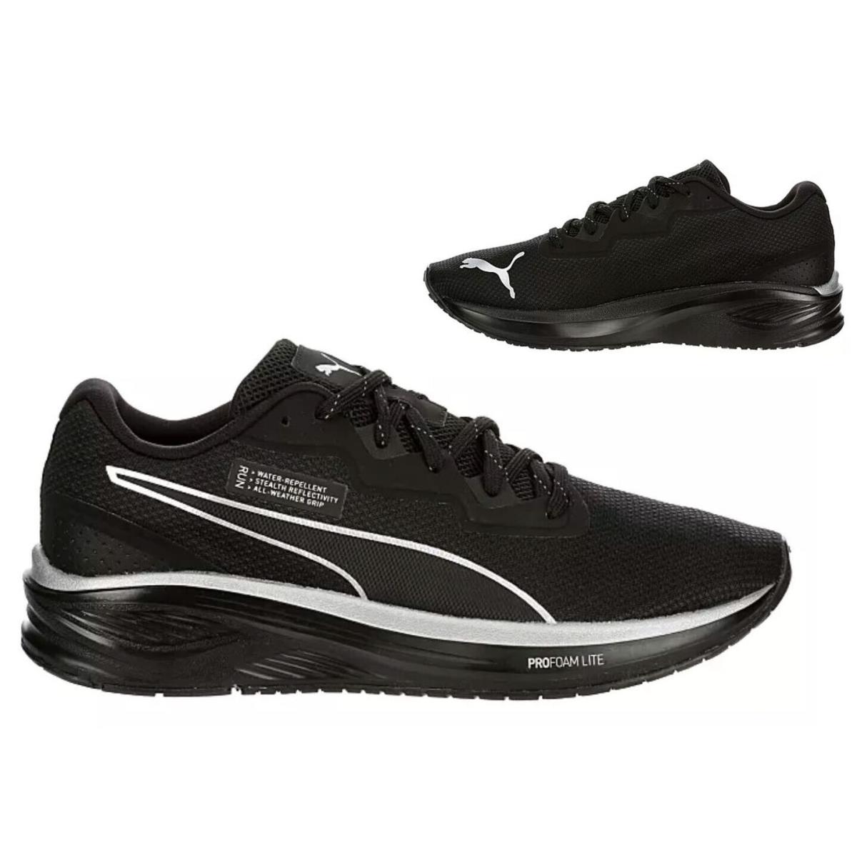 Puma Casual Shoes Lace Up Athletic Sneakers Mens Black Silver All Sizes