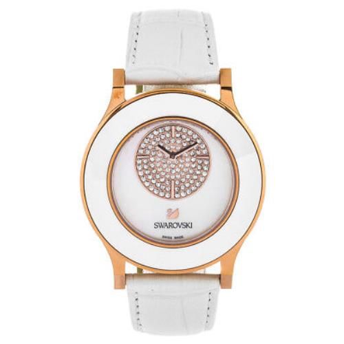 Swarovski Octea Classica Asymmetric White Rose Gold Tone Women`s Watch 5095482