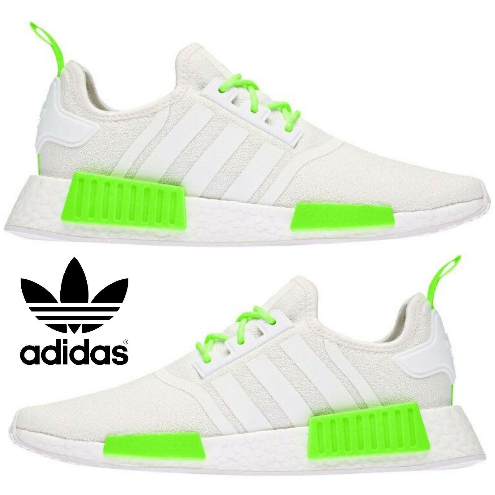 grey and lime green adidas