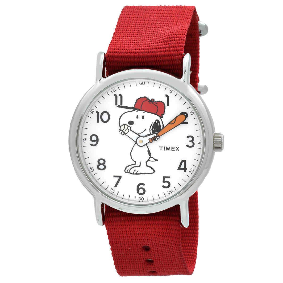 Timex Peanuts Snoopy Quartz White Dial Unisex Watch TW2R41400