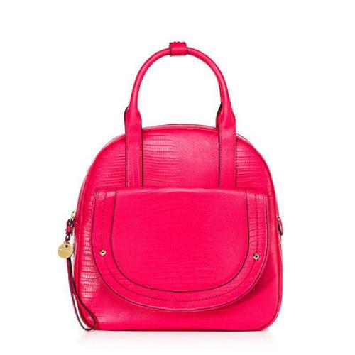 Juicy Couture Sierra `lizard` Leather Mod Box Tote/satchel Bag in Pink-nwt