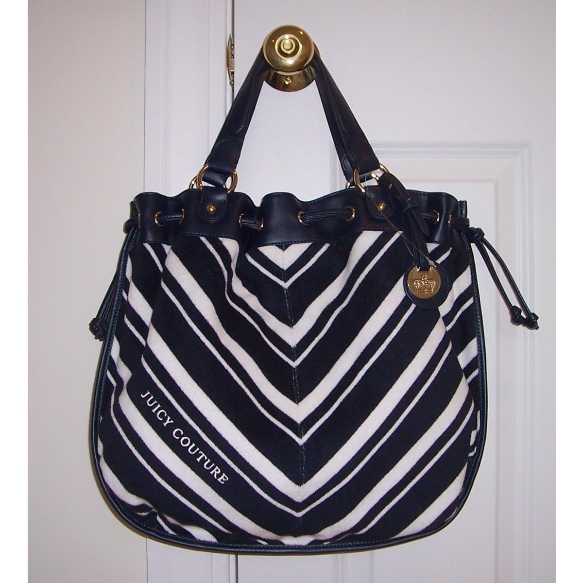 Juicy Couture Medium Free Style Terry Tote Bag Blue/white Stripe YHRUS938