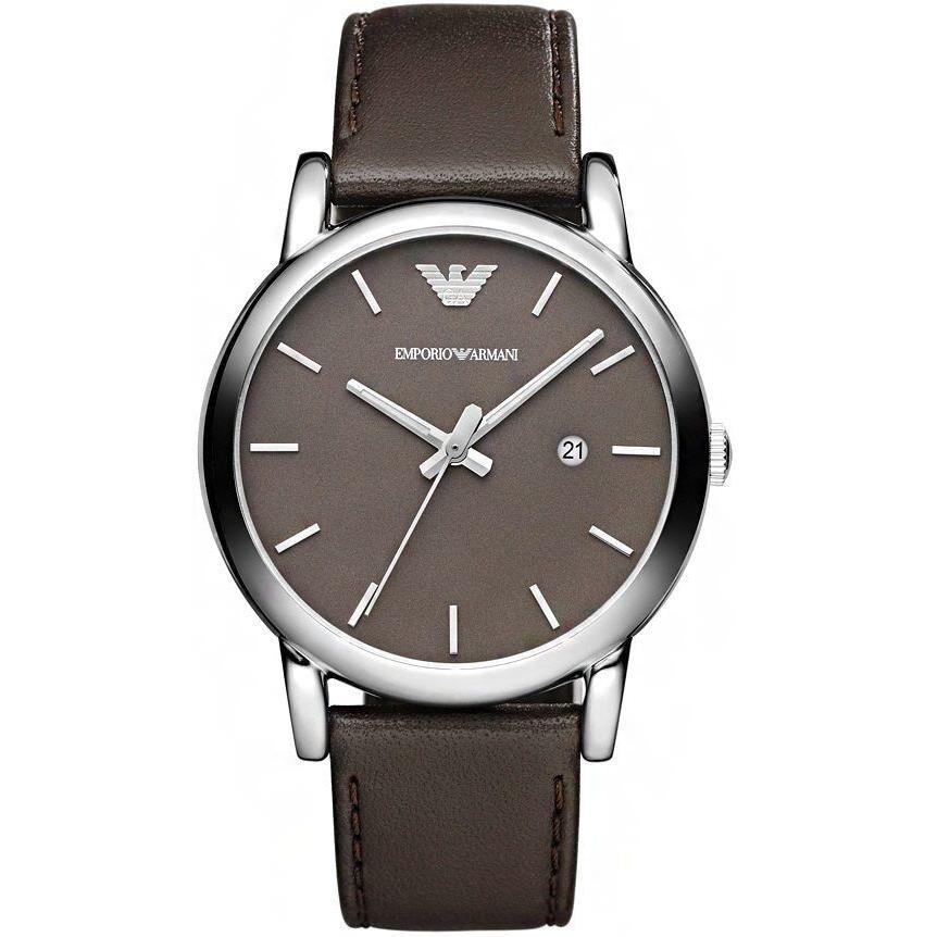 Emporio Armani Men`s Watch Brown Dial Brown Leather Strap AR1729