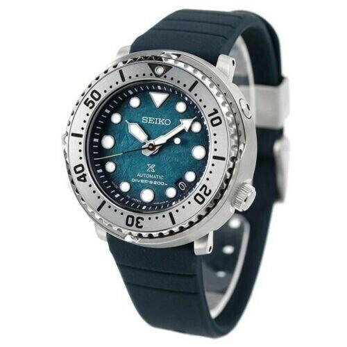 Seiko Prospex Blue Men`s Watch - SRPH77 Divers Tuna Antartica Silicone Blue Band