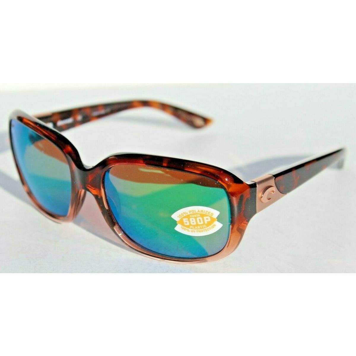 Costa Del Mar Gannet Polarized Sunglasses Shiny Tortoise Fade/green 580P Womens