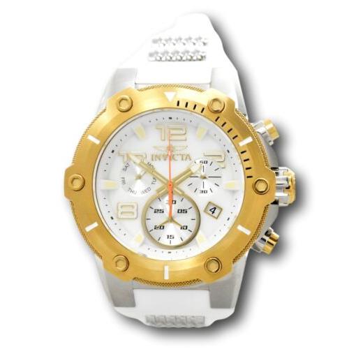 Invicta watch Speedway - Multicolor Dial, White Band, Gold Bezel
