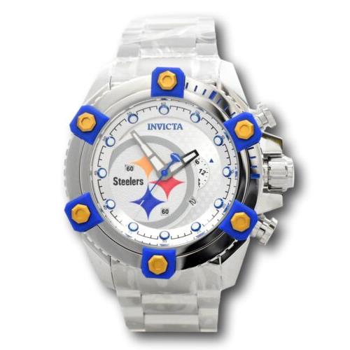 Invicta watch Grand Octane - Gray Dial, Silver Band, Blue Bezel