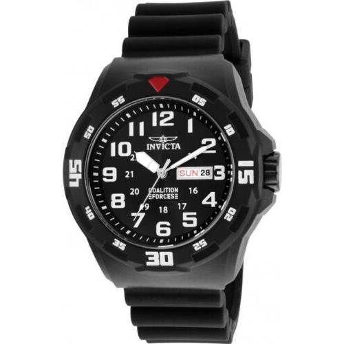 Men`s 25323 Coalition Forces Analog Display Quartz Black Invicta Wrist Watch - Dial: Black, Band: Black