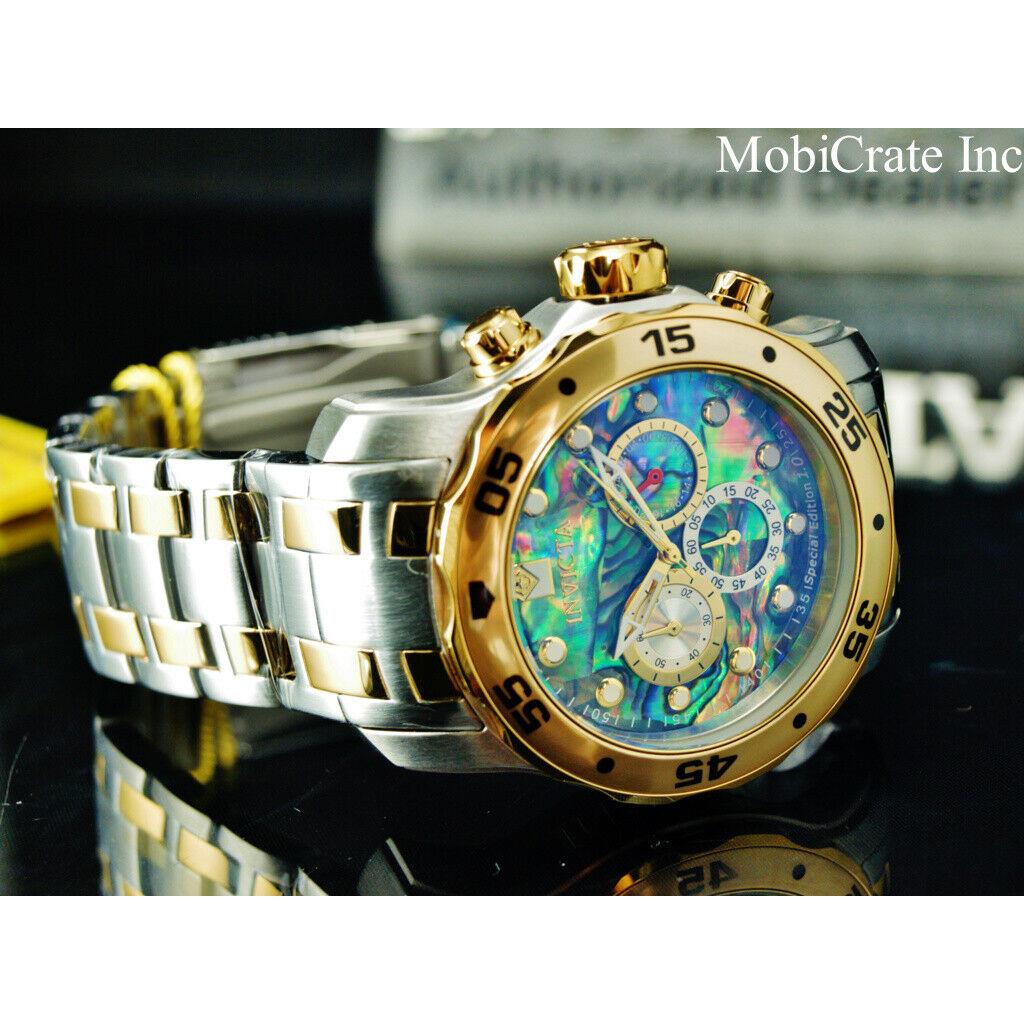 Invicta watch Pro Diver Scuba - Abalone Dial, Gold Band, Gold Bezel