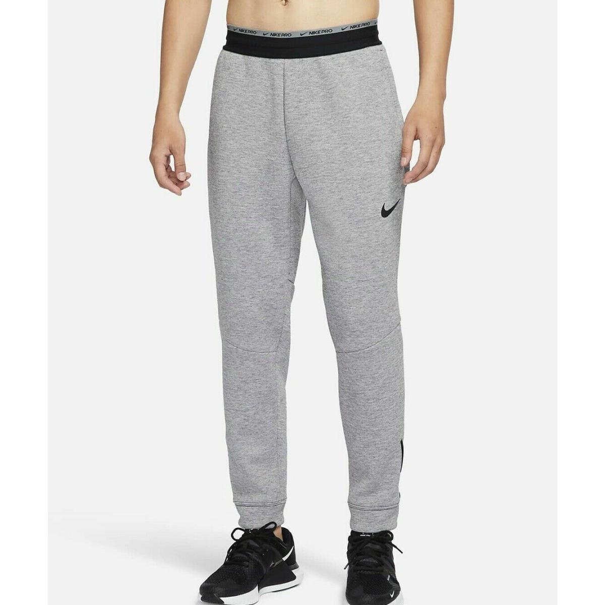Nike Pro Therma Fit Fleece Pants Size M Gray Joggers Mens DD1880 010