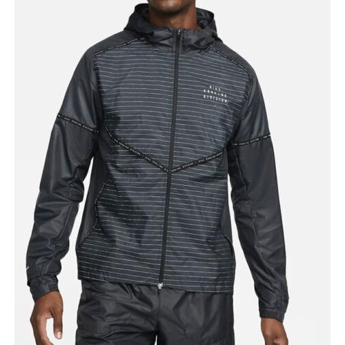 Nike Storm-fit Run Division Flash Men`s Running Jacket Black Size XL DD6043-010