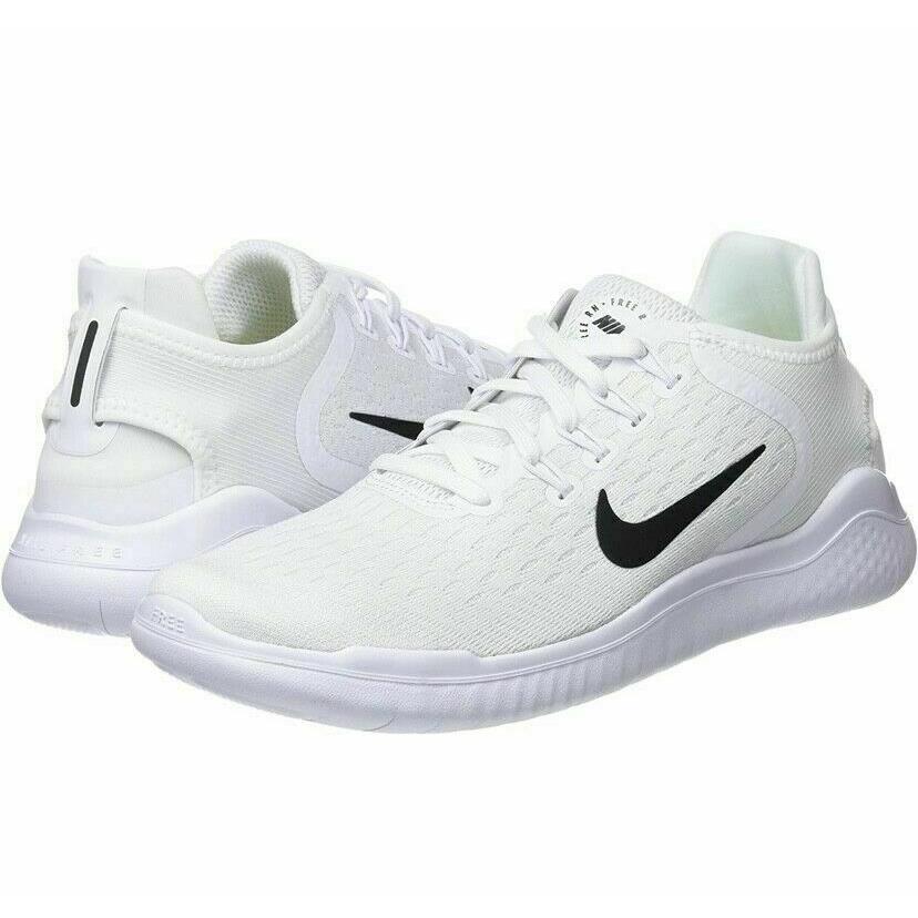 Nike Womens Free RN 2018 Size: 8.5 White Black 942837 100