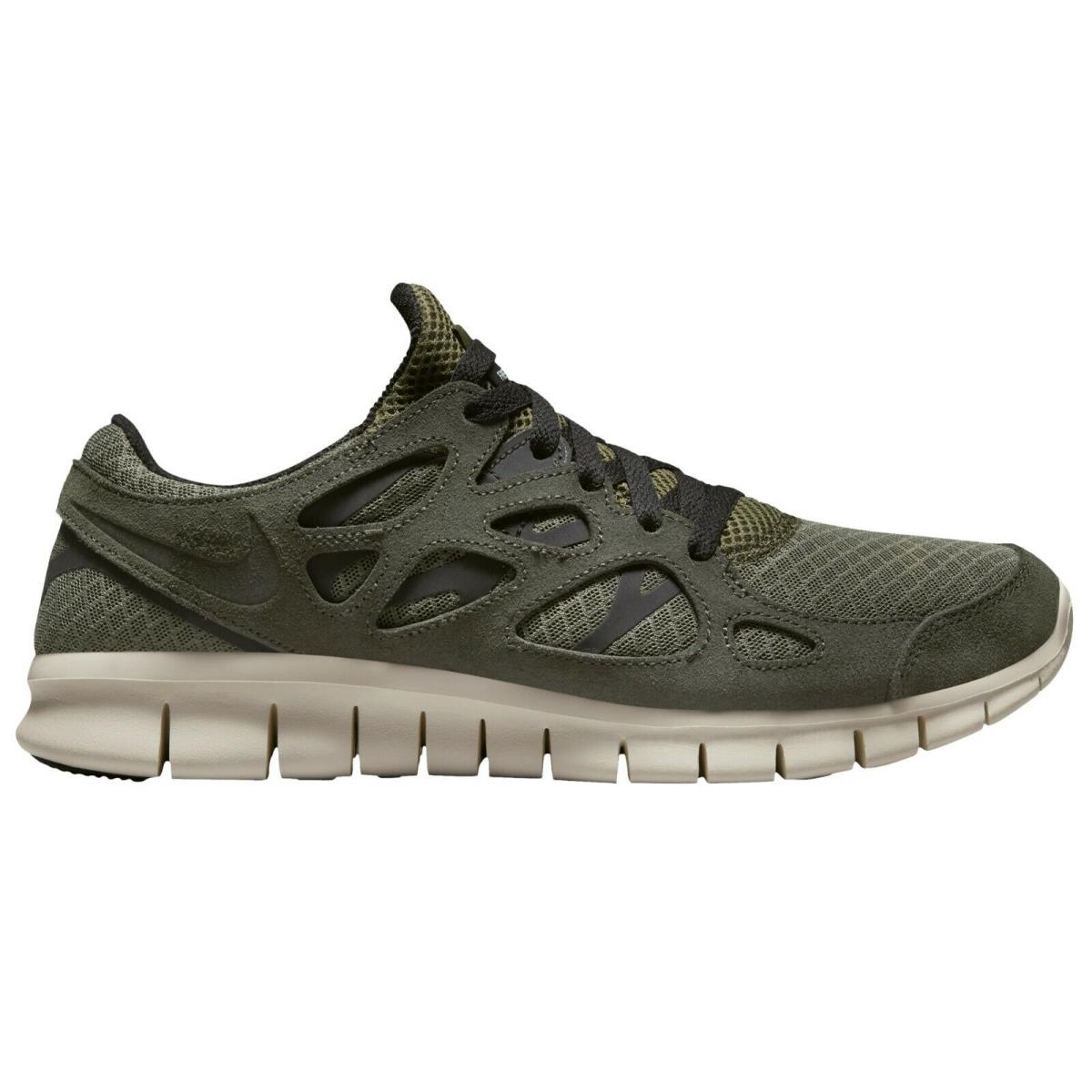 Nike Free Run 2 Mens 537732-305 Sequoia Olive Sail Black Running Shoes Size 10