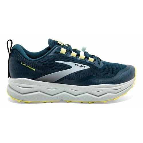 Women`s Brooks Caldera 5 Pond Blue Yellow Running Trail Shoes Sizes 6-11