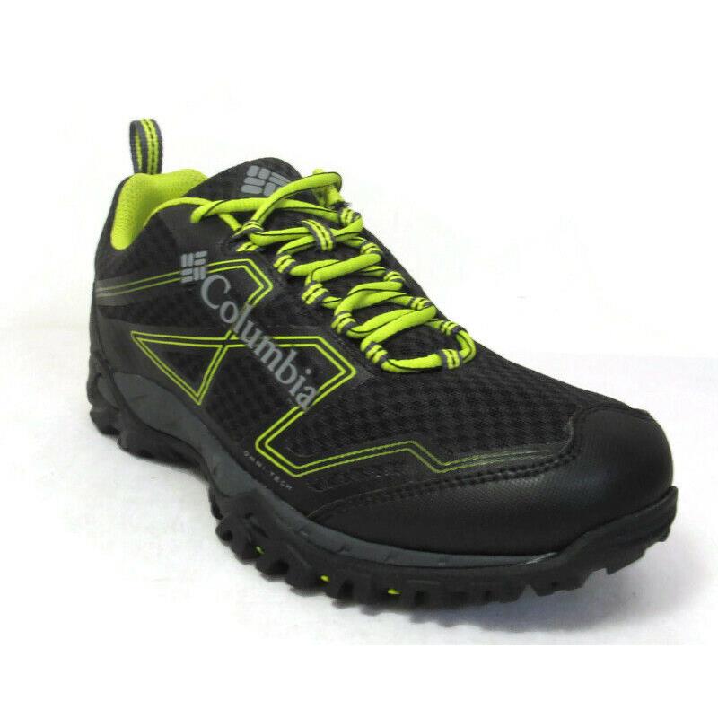 Columbia Pine Bluff Men`s Black Waterproof Trail Hiking Shoes Sz 8 YM5381-012