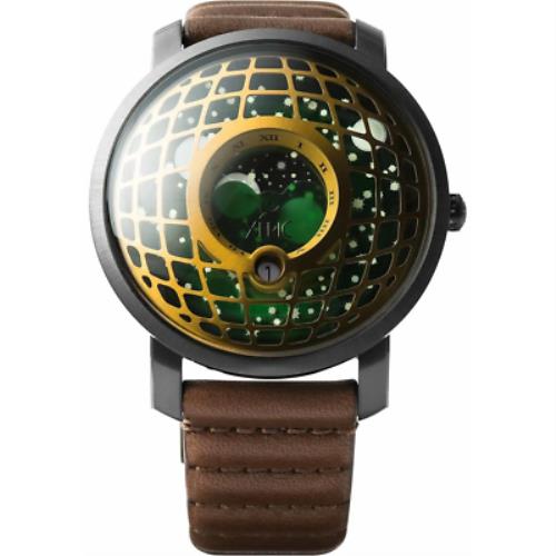 Xeric Trappist-1 American Moonphase Brass Green Watch