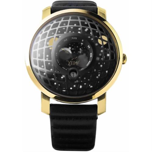 Xeric Trappist-1 American Moonphase Gold Black Watch