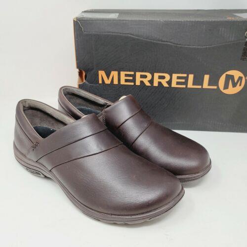 Merrell Dassie Stitch Women`s Slip On Clogs Shoes Brown Leather Espresso Sz 7 W