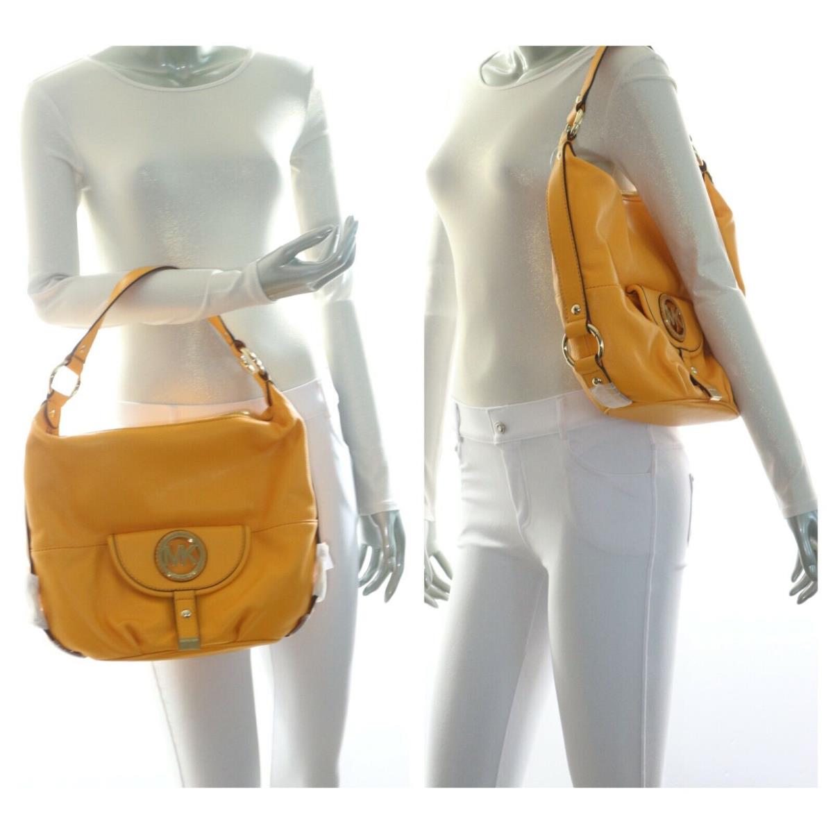 Michael Kors Fulton Large Leather Shoulder Bag in Vintage Yellow 