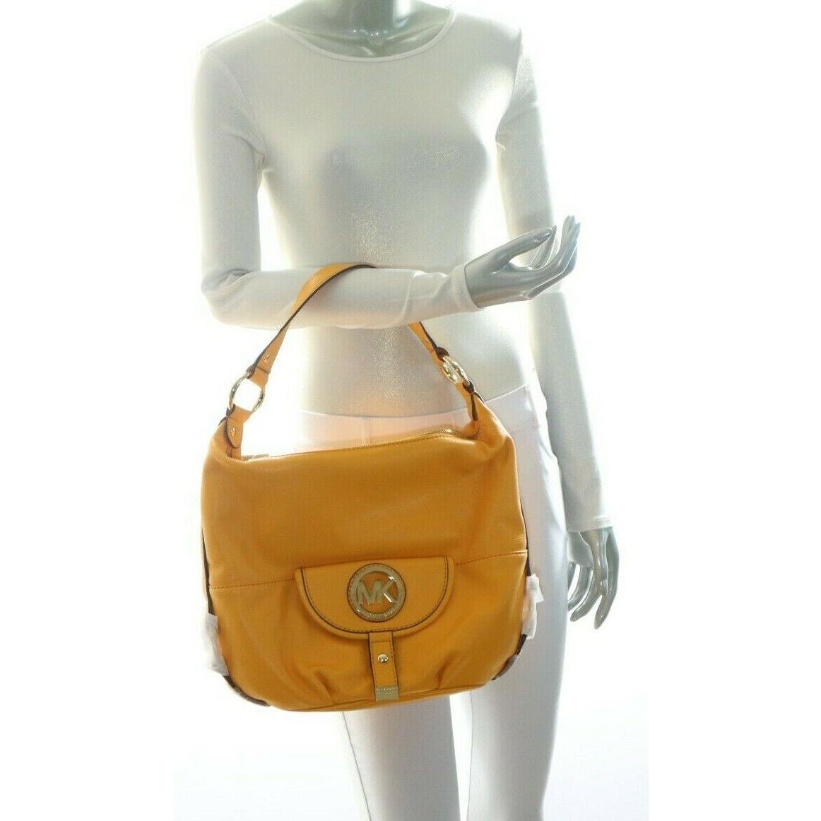 Michael Kors Fulton Large Leather Shoulder Bag in Vintage Yellow 