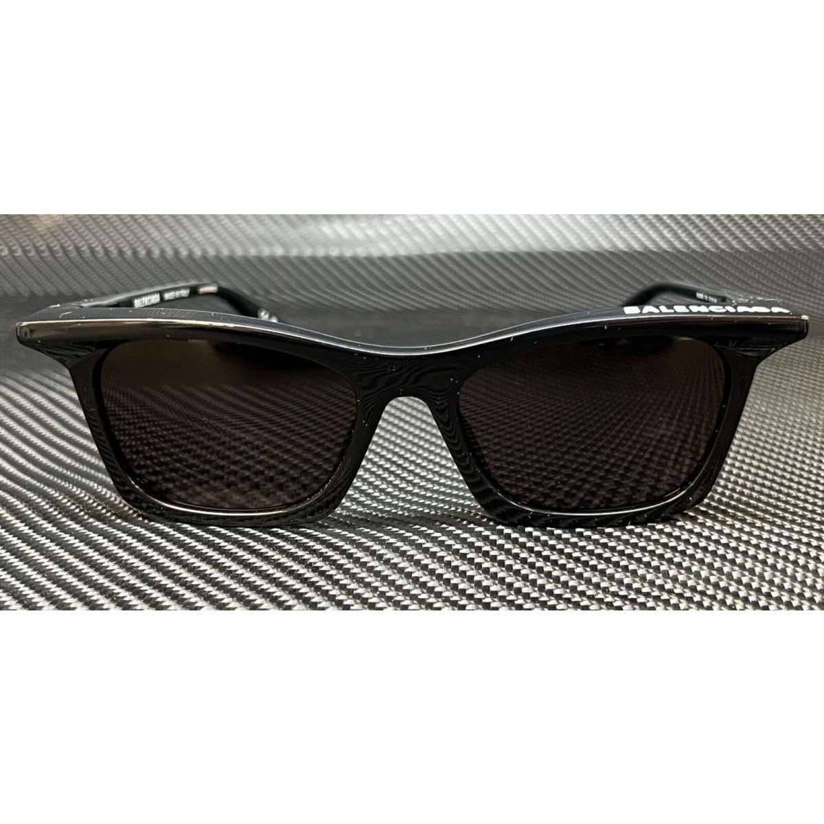 Balenciaga BB0099S 001 Black Rectangle Unisex 52 mm Sunglasses