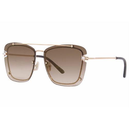 Jimmy Choo Ambra/s Ddbjl Sunglasses Women`s Gold/copper-gold Mirror Lenses 62mm - Gold Frame, Brown Lens