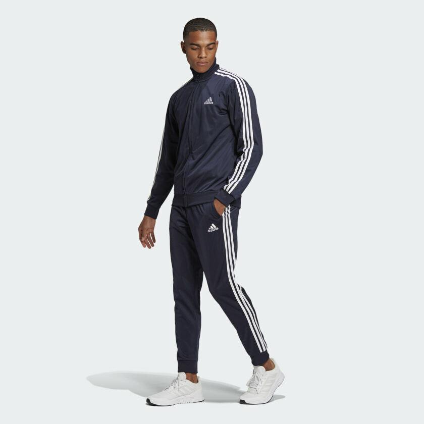 Adidas Men`s Primegreen Essentials 3-Stripes Track Suit Jacket Pant GK9658
