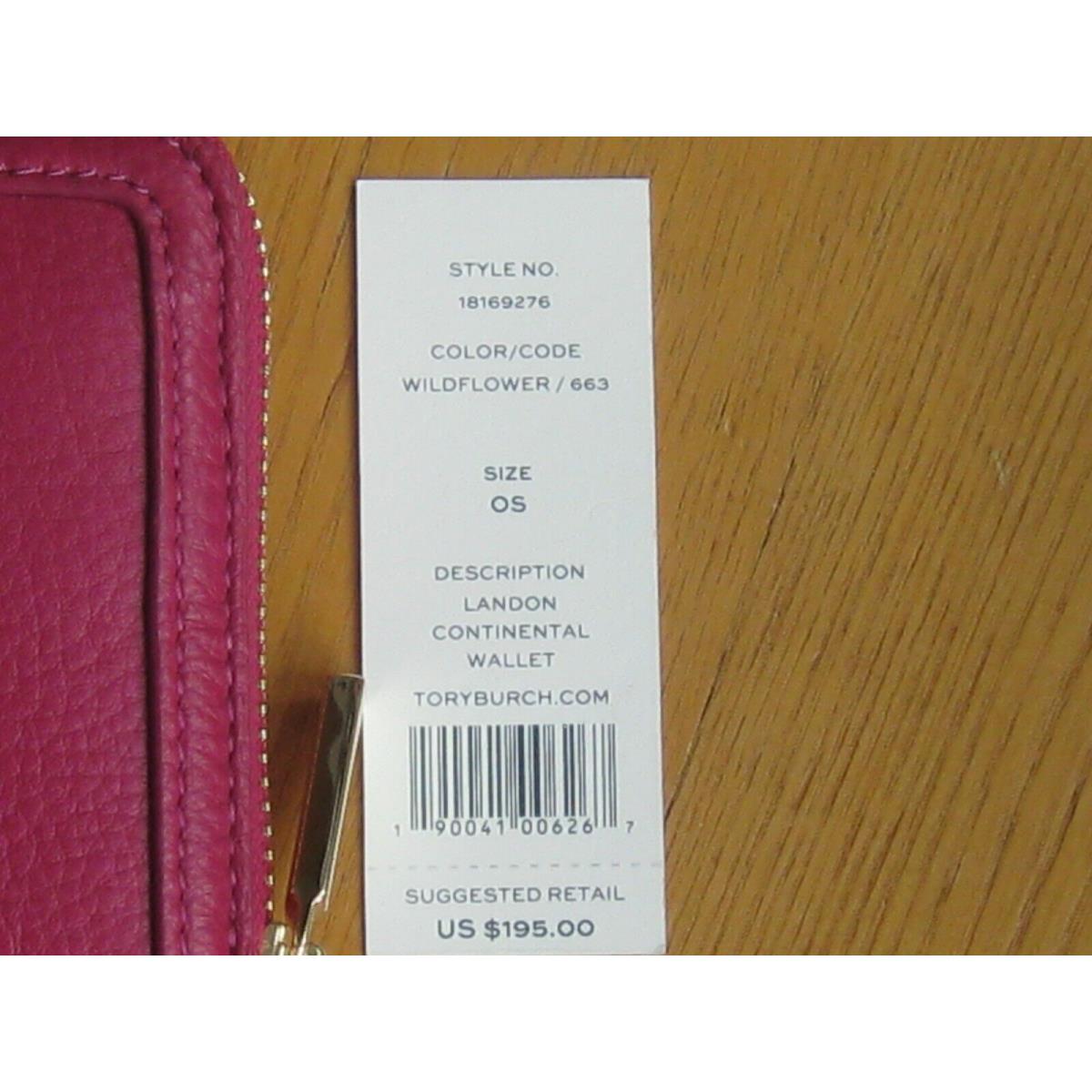 Tory Burch Landon Leather Zip Continental Wallet Wildflower Pink - Insured  | 190041006267 - Tory Burch wallet - Pink | Fash Direct