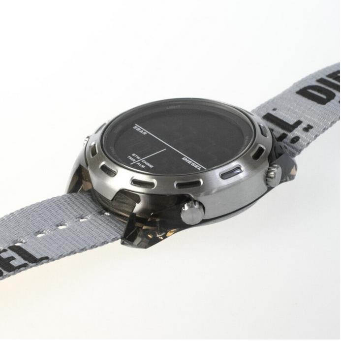 Diesel watch Crusher - Black Digital Dial, Grey Band, Silver Bezel 1