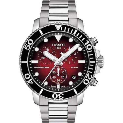 Tissot T120.417.11.421.00 Seastar 1000 Red Men`s Watch Stainless Steel Band