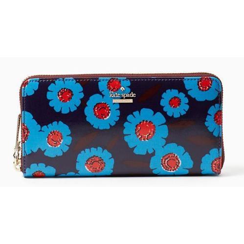 Kate Spade Cameron Street Tangier Floral Lacey Wallet Peacock Blue