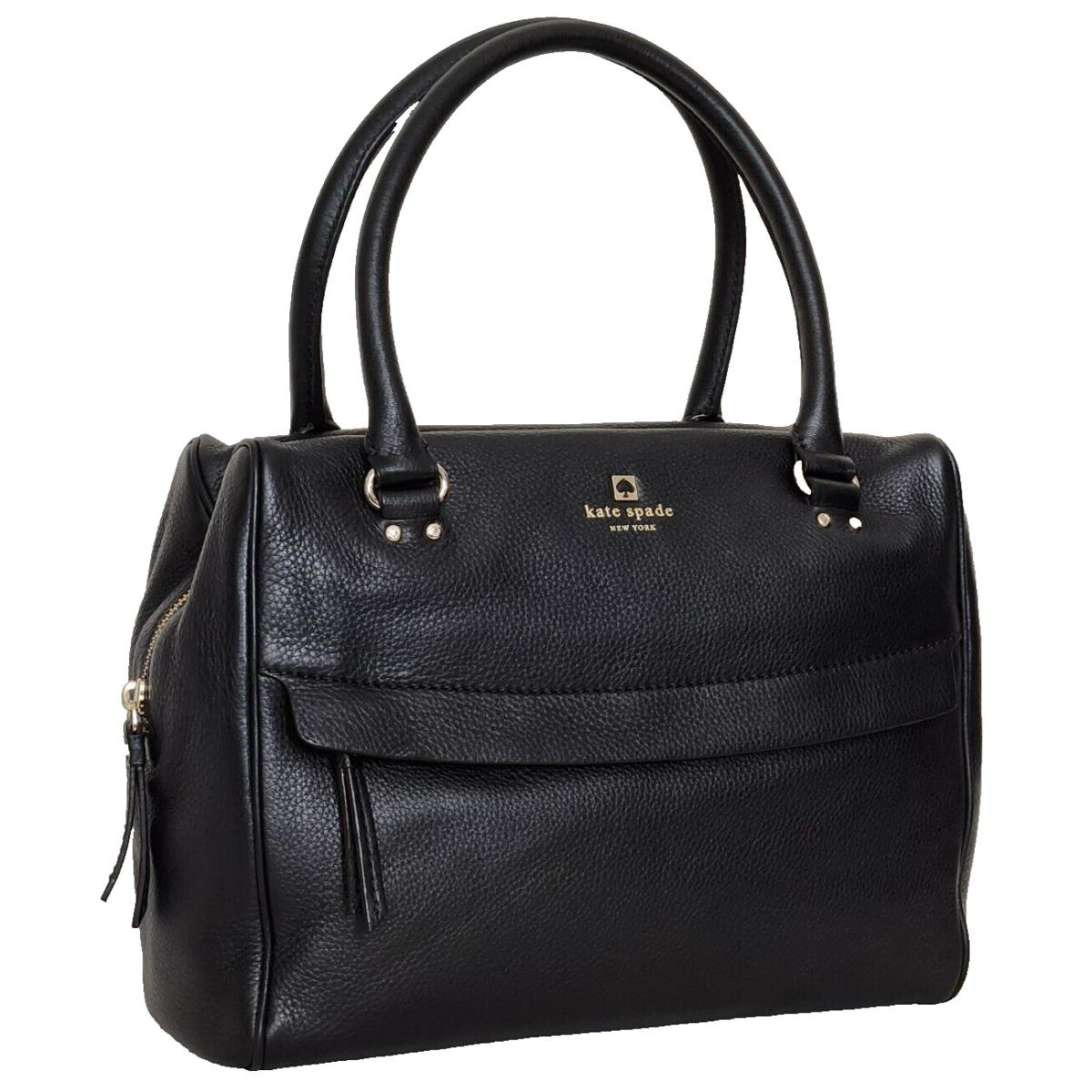 Kate Spade NY Shelby Grant Park Black Leather Large Satchel Bag Purse ...