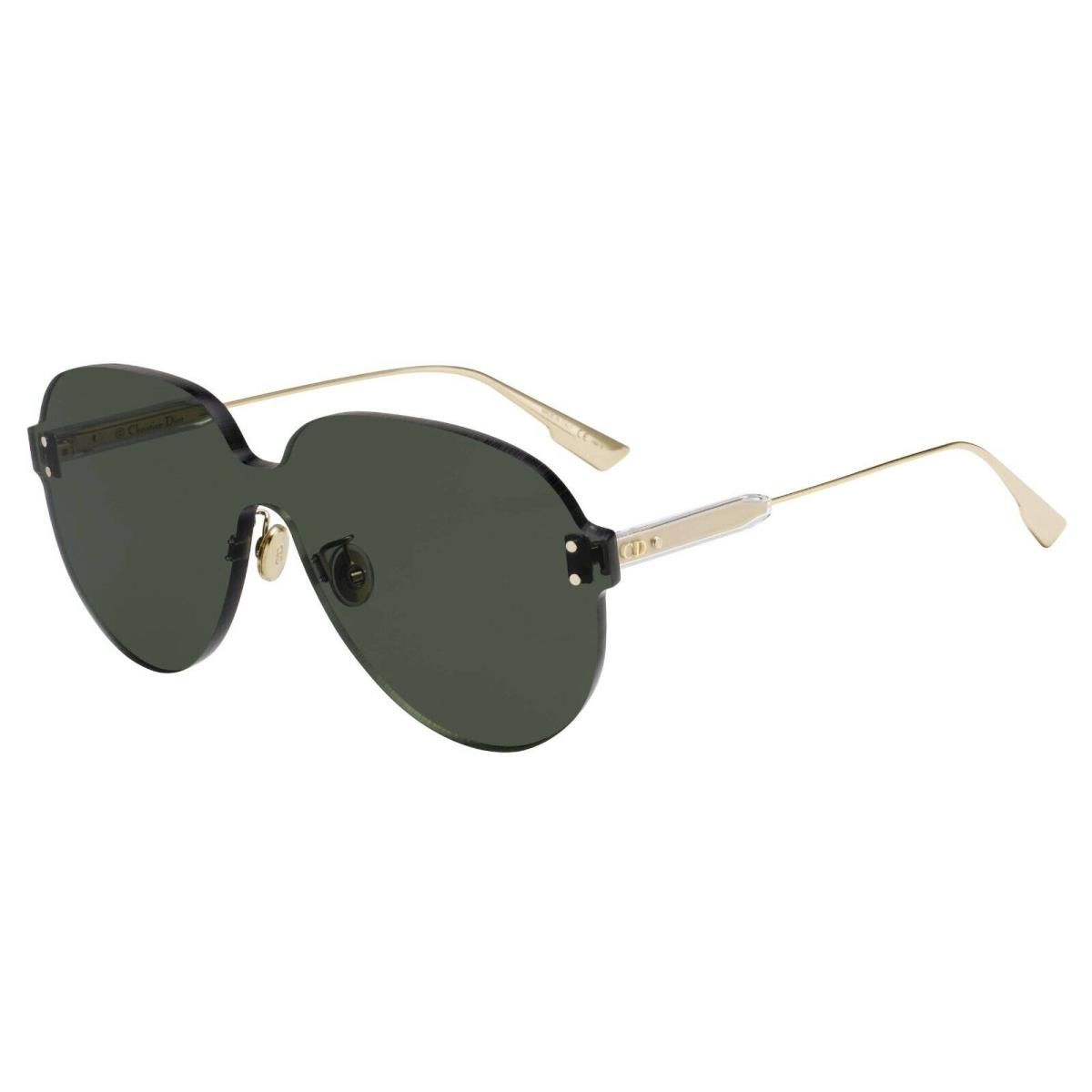 Christian Dior DIORCOLORQUAKE3 1ED/QT Gold w Solid Green Lens Sunglasses Italy