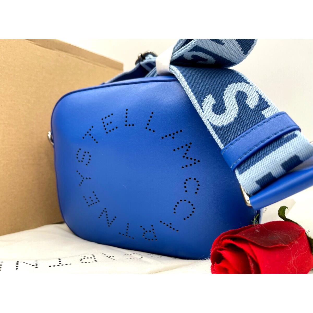 Stella Mccartney Perforated Logo Alter Napa Camera Bag In Jewel Blue