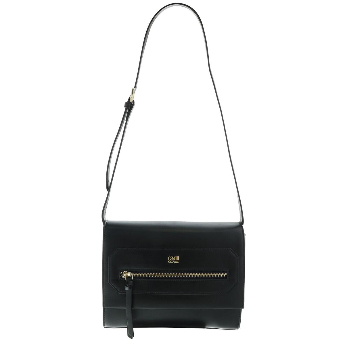 Roberto Cavalli Class Leopride Black Medium Shoulder Bag