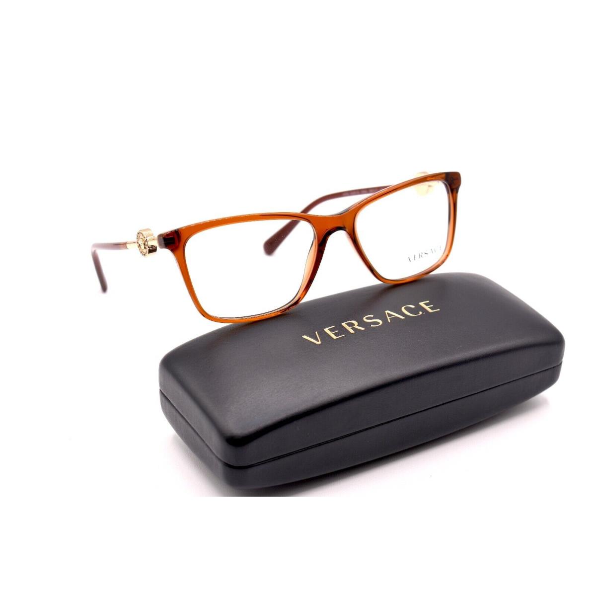 Versace VE3299B 5324 Transparent Brown Eyeglasses Frame RX 55-17
