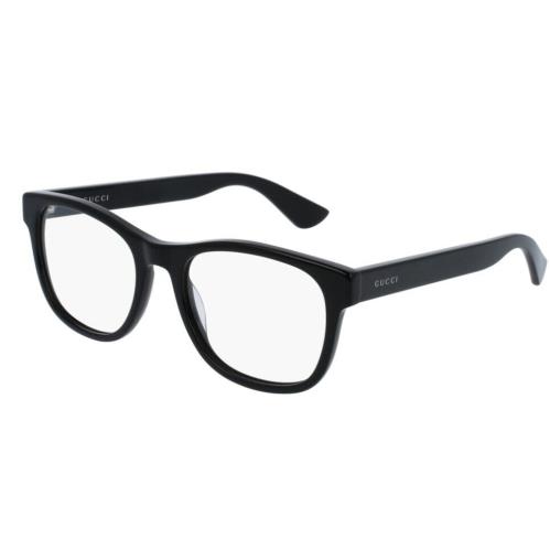 Gucci GG 0004ON-001 Black/black Square Unisex Eyeglasses