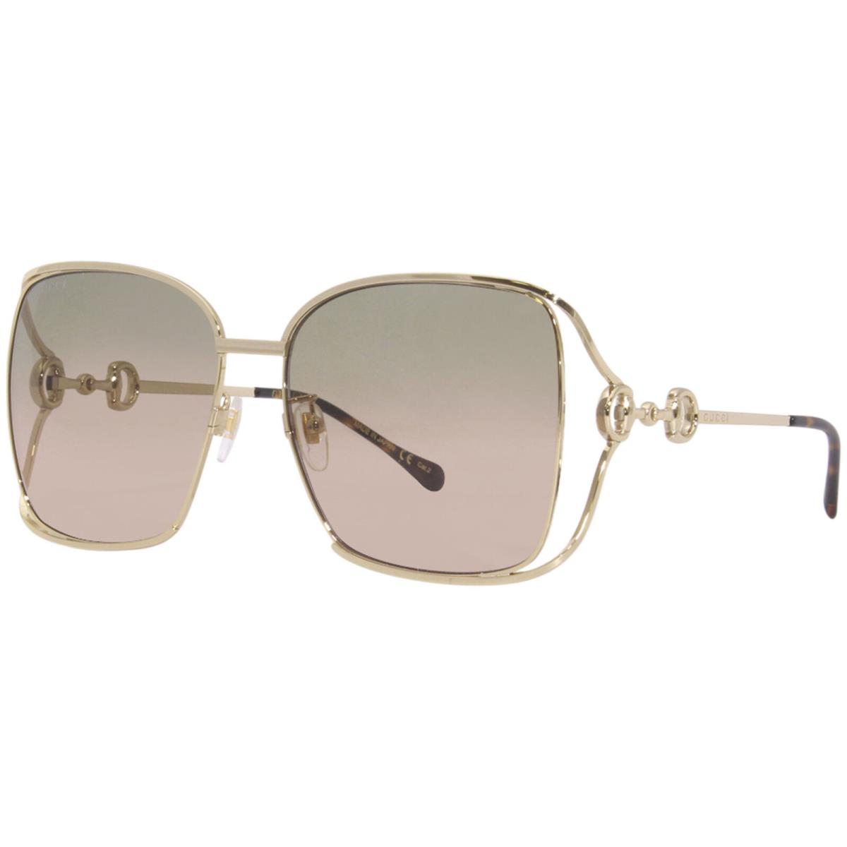 Gucci GG1020S 001 Sunglasses Women`s Gold/green Gradient Square Shape 61-mm